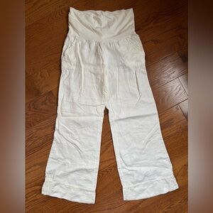 Cream Capri Linen Pants